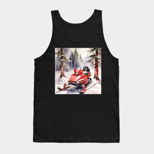 Red Snowmobile Tank Top